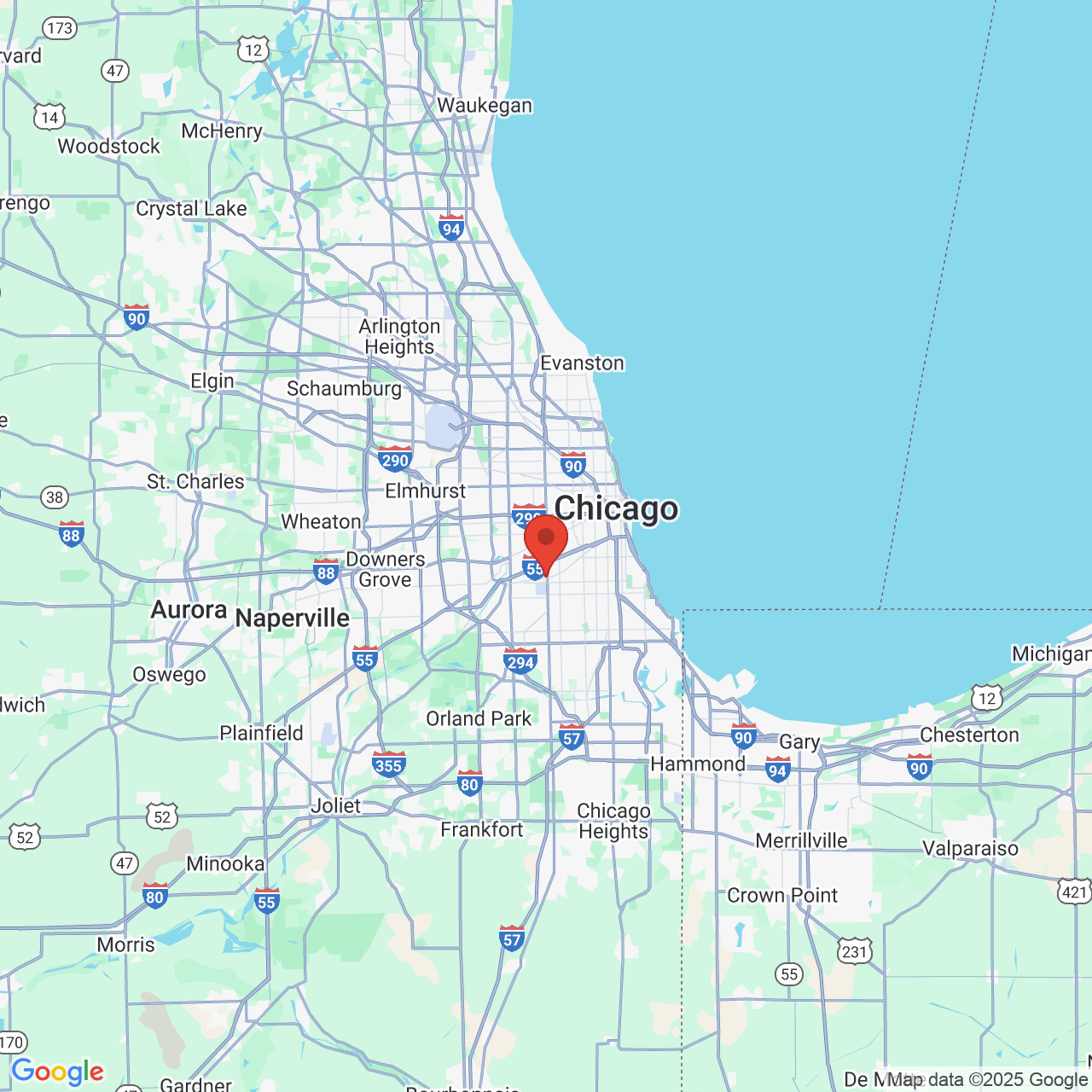 Google map image of our location in 5460 S Archer Ave Chicago, IL