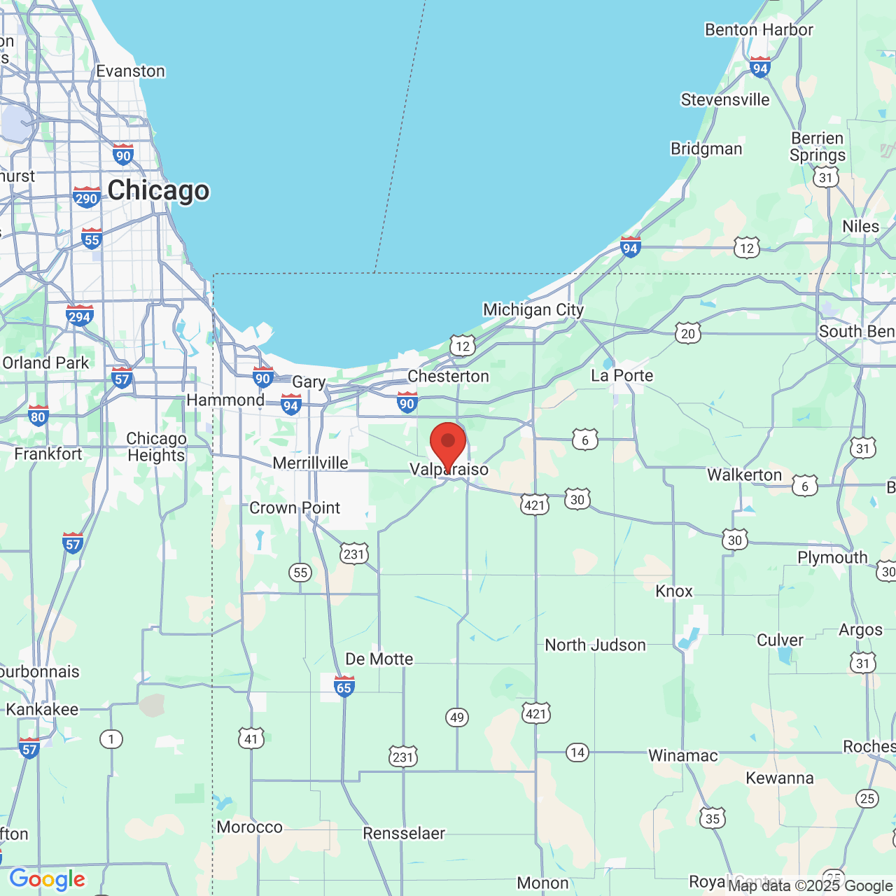 Google map image of our location in 257 Indiana Avenue Valparaiso, IN