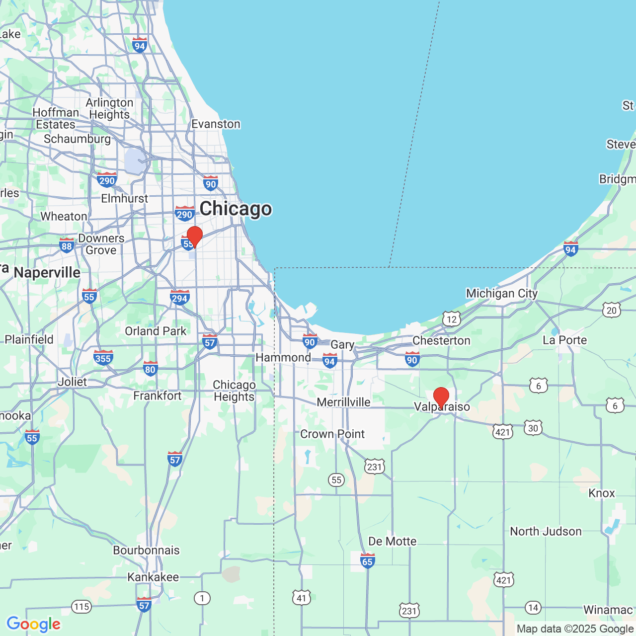 Google map image of our locations